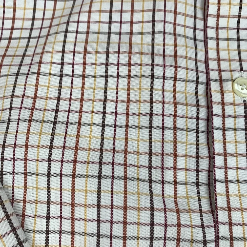 Brooks Brothers Men's Med Long Sleeve Checked Dress Shirt Cotton Non Iron‎